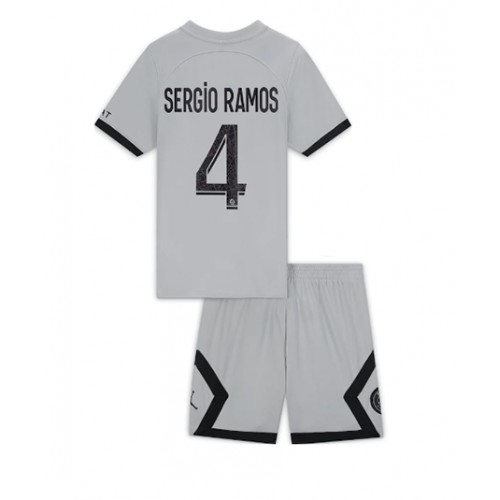 Paris Saint-Germain Sergio Ramos #4 Bortedraktsett Barn 2022-23 Kortermet (+ Korte bukser)